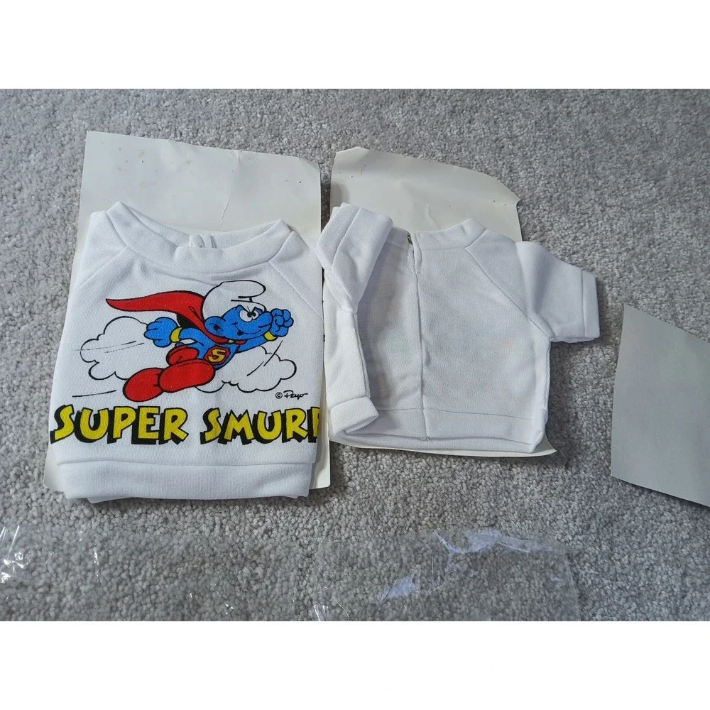 Set Of 2 New Vintage Smurf T-Shirt Super Smurf & Lets Play Fits 14